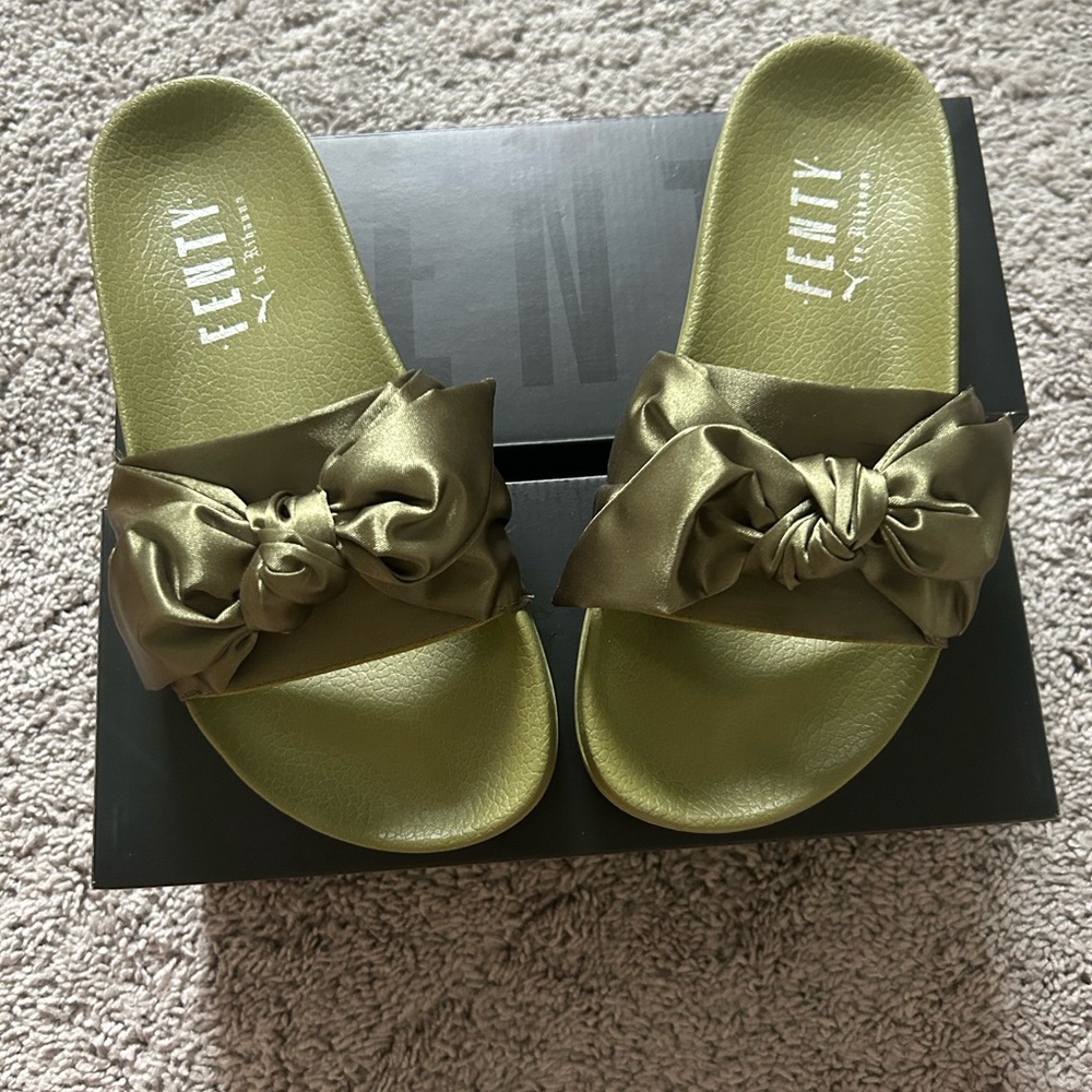 Women's Fenty Green Slide Sandals